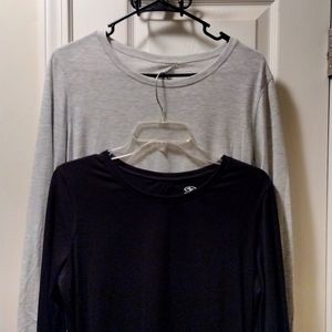 2Pc Athletic Works Sz Med Long sleeve T-shirts